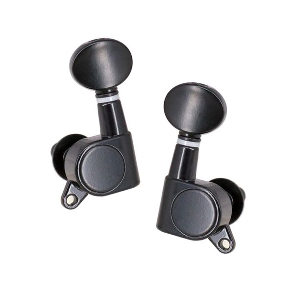 Guitar Tuning Pegs, Sealed, 3L3R, Chrome/Black