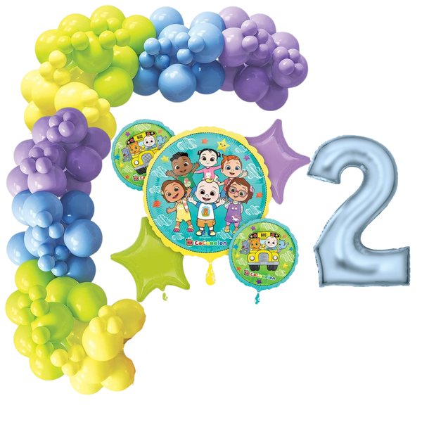 Deluxe 250 Piece Cocomelon Balloon Garland Kit with Foil Number 1