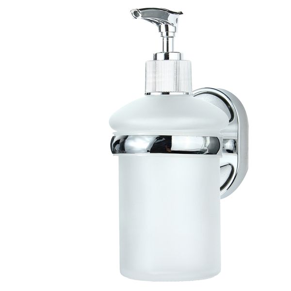 Elegant Frosted Glass Soap Dispenser With Wall Mount Bracket - 180ml