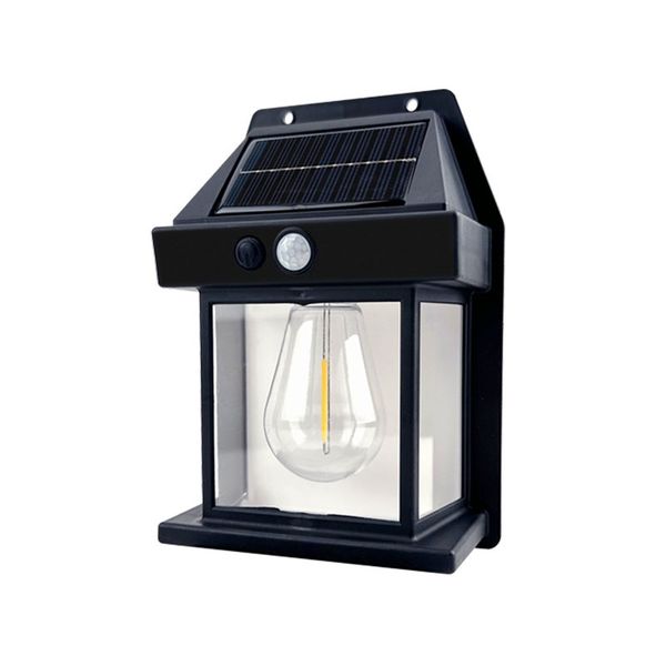 Solar-powered outdoor courtyard lighting fixture