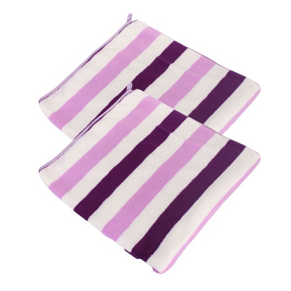 Cotton Striped Beach Towel - Purple - 2 Pack