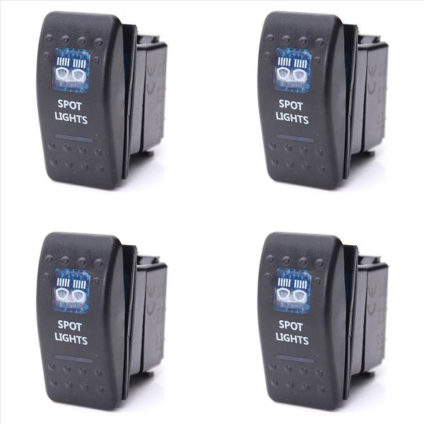 Dual Led Back Light Rocker Switch Spst On-Off 12/24V Ce 10A 3