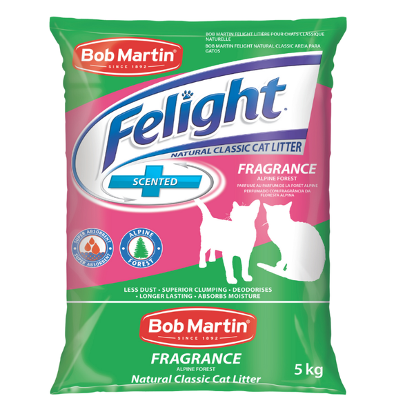 Bob Martin - Felight 5kg Fragranced Cat Litter - Alpine Forest Scent, Classic