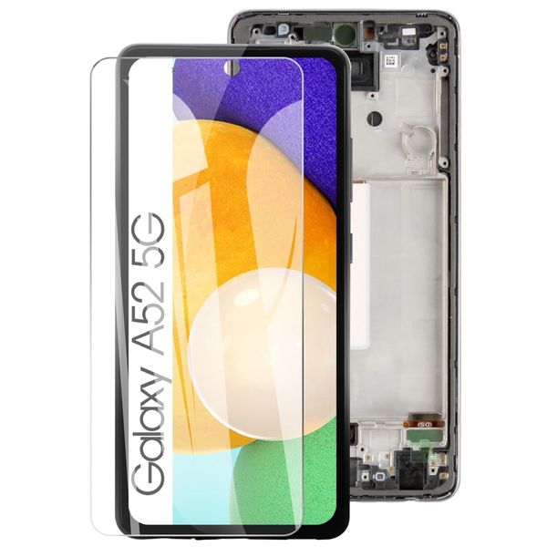 OLED LCD Screen Compatible With Samsung A52s 5G with Frame &amp; Tempered Grlass