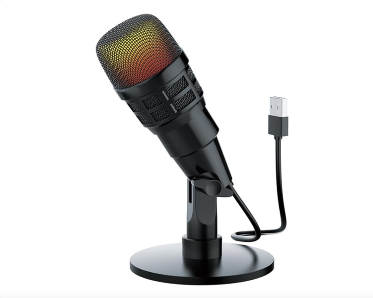 V3Pro USB Condenser Mic-Plug and Play Gaming Mic with Dynamic RGB Lighting