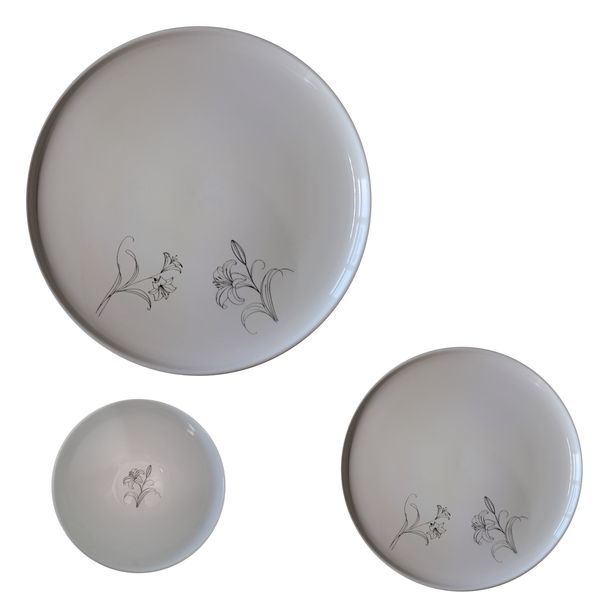 Easter Lily White 12-Piece Dinner Set