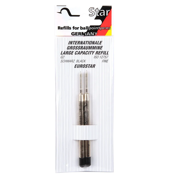 Eurostar- Ballpen Refill Carded for Parker Pen- 2 Pack- Blue Fine 2×
