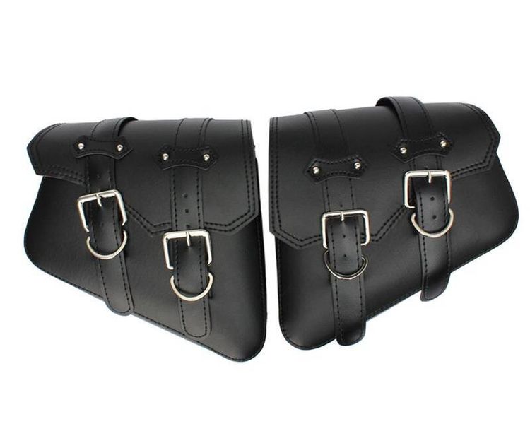 1 Pair Motorcycle Saddlebags PU Leather Pouch Bag
