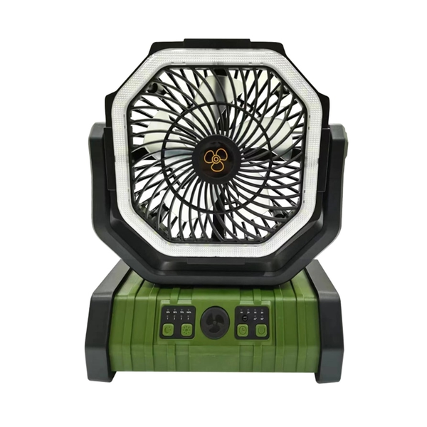 Outdoor Rechargeable Camping 3-in-1 Unit (Fan, LED Light and Powerbank)