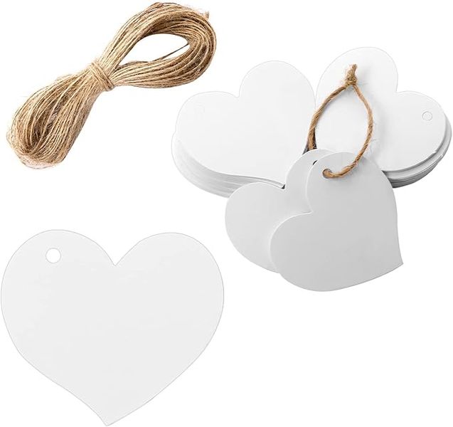 2cm Heart Tag with Strings 20pc .