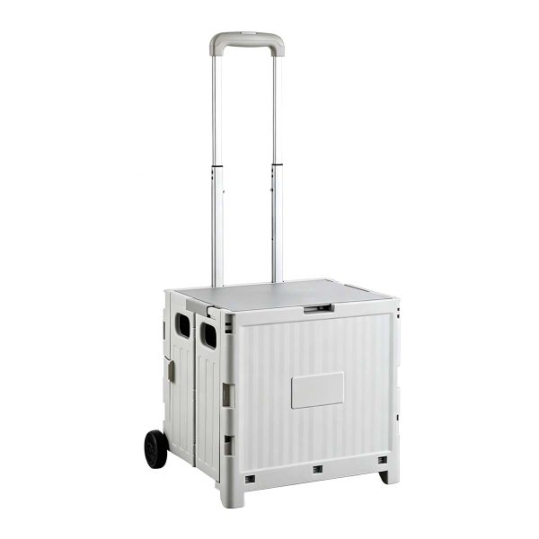 Folding Portable Storage Cart Shopping Camping Trolley Rotate Wheel Box