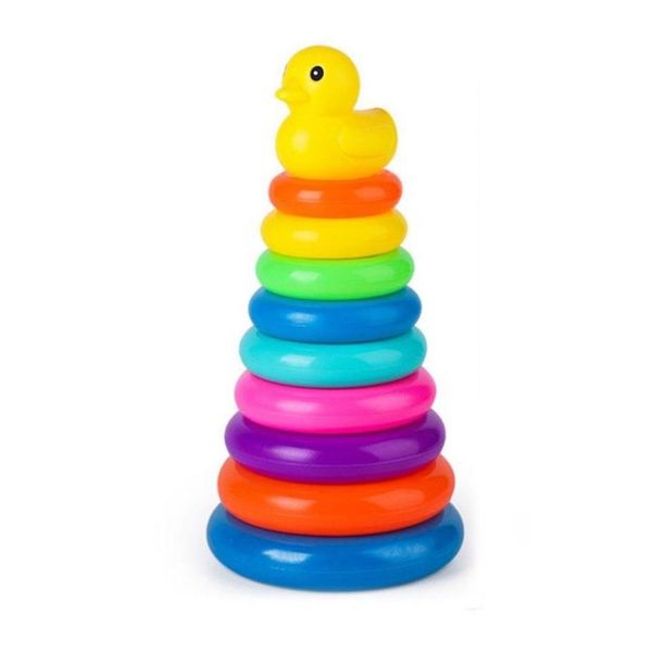 Stacking Rings Tower Early Learning Educational Toy for Toddlers &amp; Babies