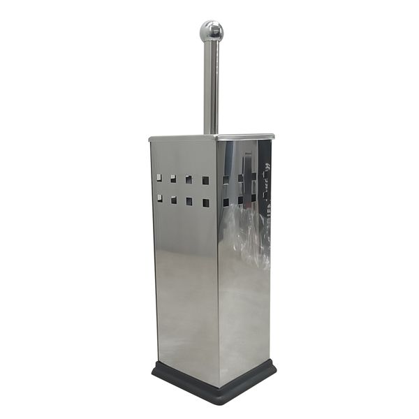 LMA Freestanding &amp; Wall Mounting SQR Stainless Steel Toilet Brush &amp; Holder