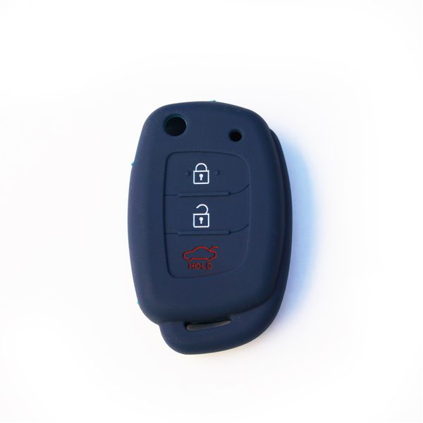 Silicone Car Key Protector - Compatible with Hyundai Flip Key Type 2 - Navy