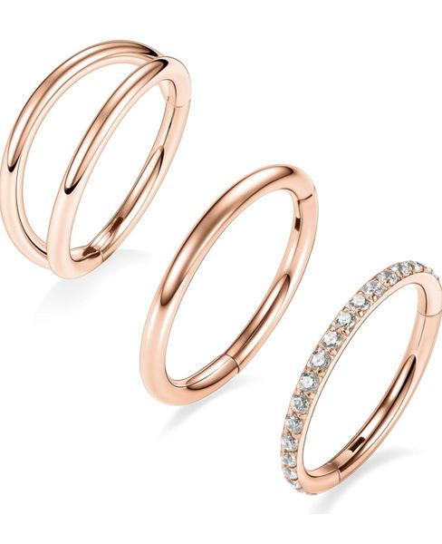 Luxurious Rose Gold Surgical Steel Piercing Jewelry Set
