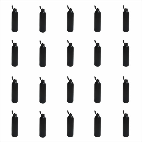 20 Pack 500ml Black HDPE Bottles with Flip-Top Caps - Leak-Proof &amp; Durable
