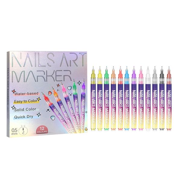 DIY Nail Art Pens, Multi-Color Nail Painting Pens for Easy Home &amp; Salon Use