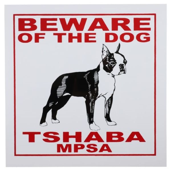 Plastic Boxer Beware Of Dog Sign 290 x 290mm