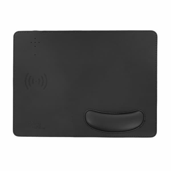 10W PU Leather Wireless Charging Mouse Pad with Wrist Rest (Left/Right)