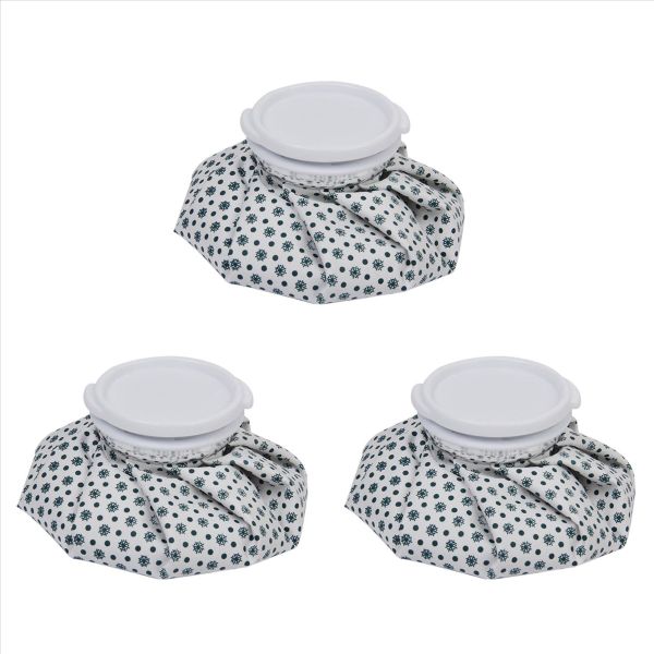 6 Inch Cloth Ice Cool Cooler Bag for Sports Injury Pain Relief - 3 Pieces