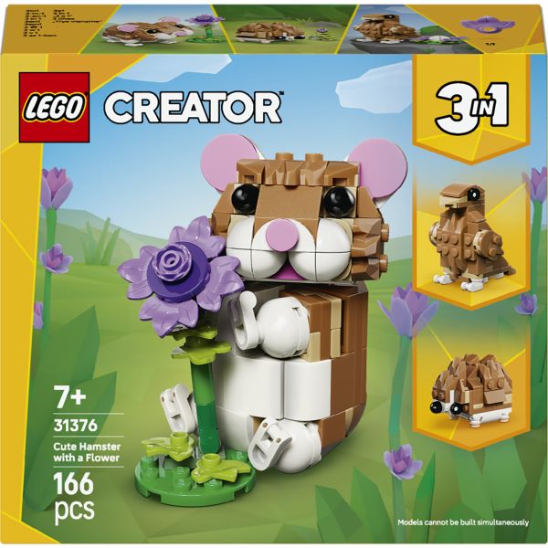LEGO® Creator 3 in 1 Cute Hamster with a Flower Toy 31376