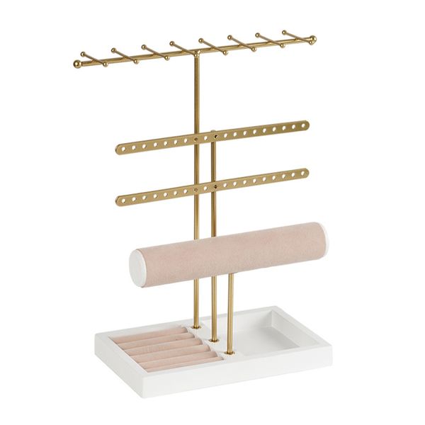 4-Tier Golden Jewelry Rack Ring Earring Display Stand Organizer-Gift
