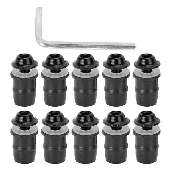 Motorcycle Windshield Screw Bolts Kit M5x16mm 10 Pieces Black