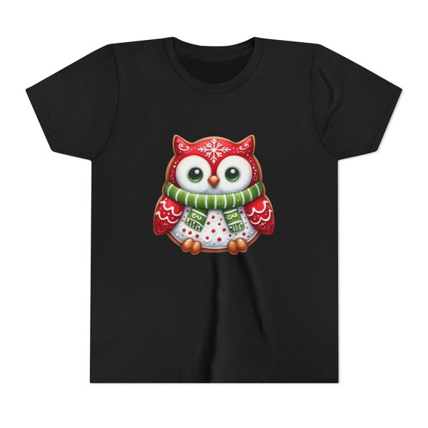 Owl Festive Kiddies T-shirt (black)