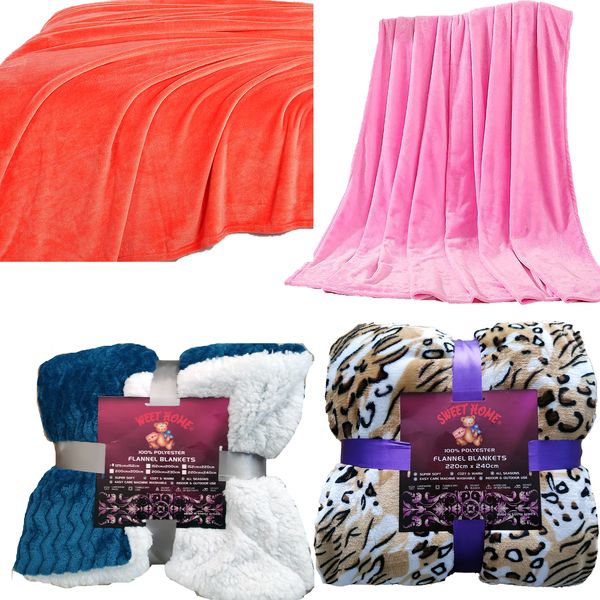 Silky Soft Flannel Blanket - 4-Pieces Value Pack