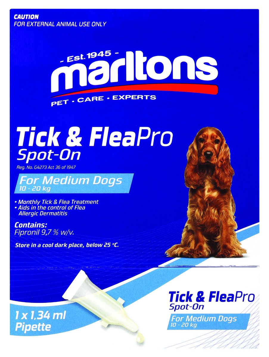 Marltons Tick & Flea SpotOn Pro Medium Dogs 1.34ml Shop Today. Get