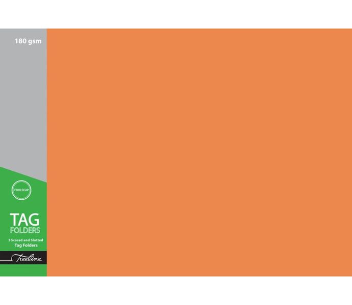 Orange Tag Manilla Board Folder 2 Fold Foolscap 180gsm - Pack 100