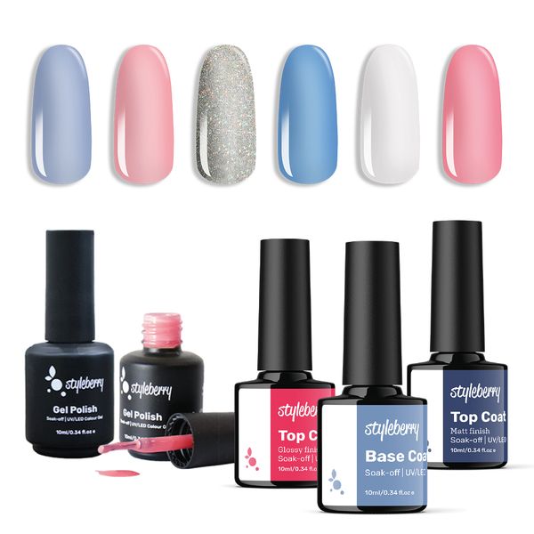 Styleberry 6 Gel Polish with 3 Pieces Essential Set