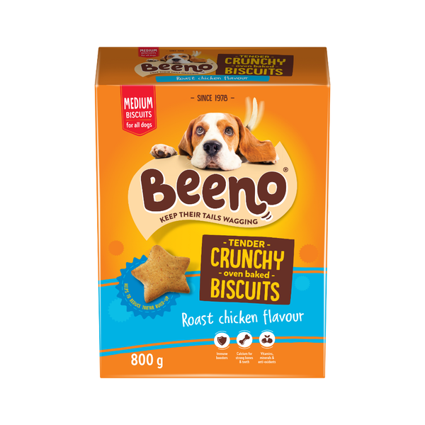 Beeno Medium Tender Roast Chicken Biscuits 800g - Dog Biscuit Treats