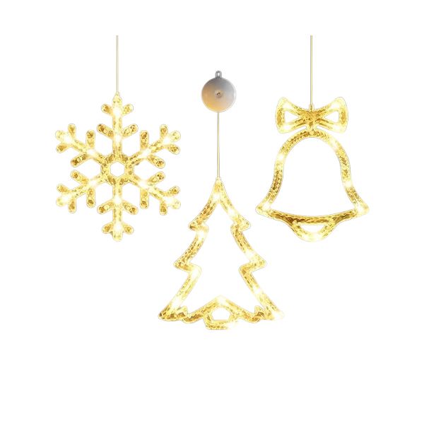 Mapple Supplies 3Pcs Christmas Window Lights Decorations with Timer