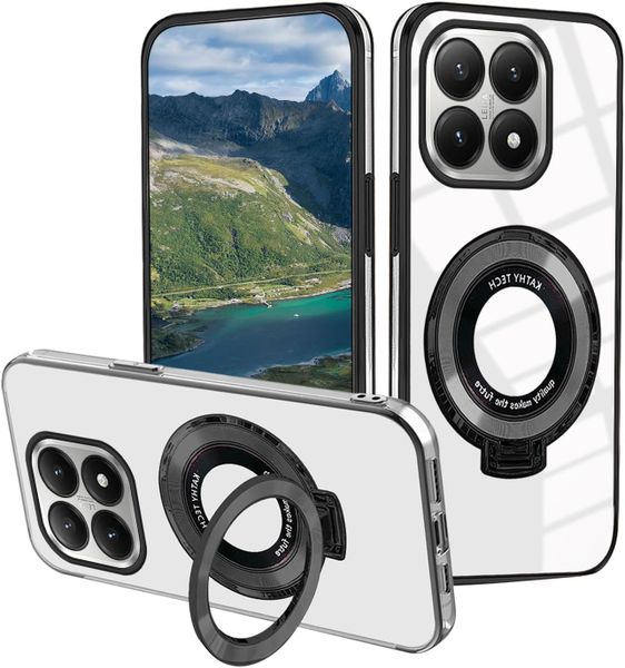Magnetic Stand Clear Silicone Phone Case Compatible With Samsung Galaxy A14