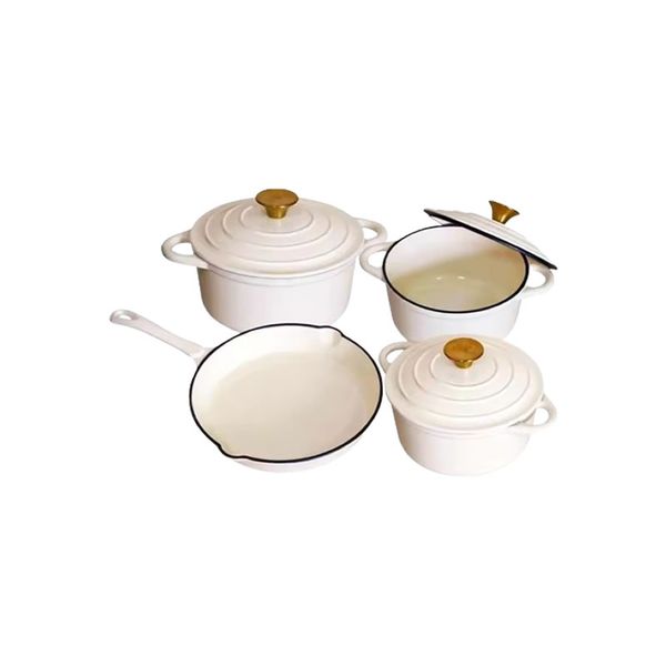 7 Pieces of Household Cast Iron Cookware Set