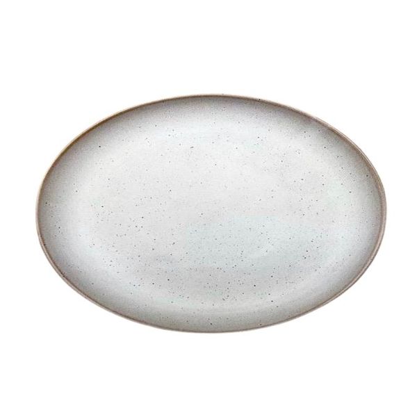 White Stoneware Round Dinner Plate