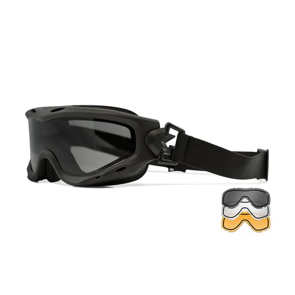 Wiley X Spear Dual 3 Lens Goggles - Grey/Clear/Rust Matte Black Frame