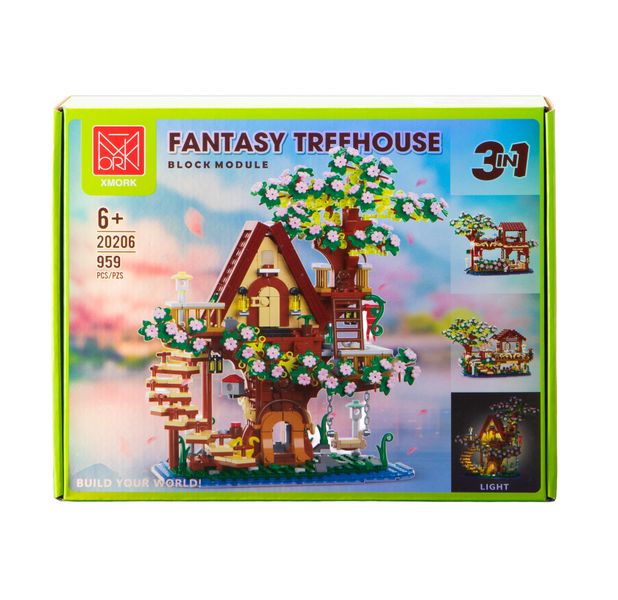 XMork Model 3-in-1 Fantasy Tree House (959 Pieces) - 26.5cm Tall