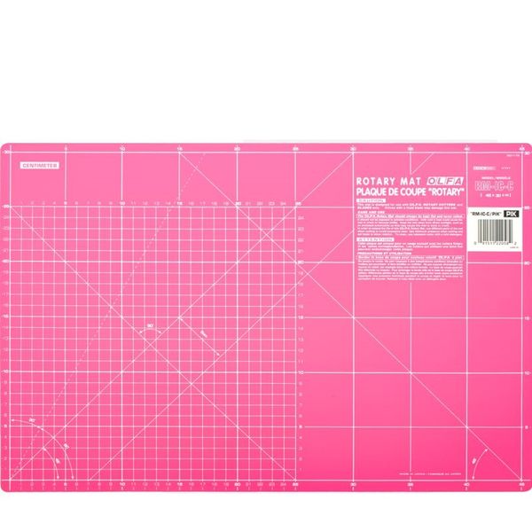 Olfa Mat Rotary 450 X 300mm Metric &amp; Inch Double Sided Pink