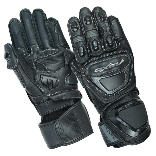 Nexo Phantom Racing Leather Gloves - Black/Grey