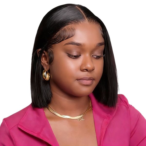 Vietnamese Hair 10 Inch Glueless Straight Human Hair Wig Golden Perfect