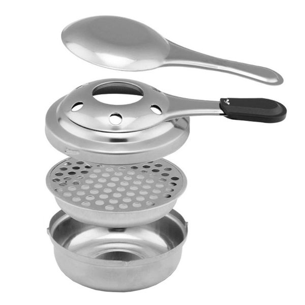Portable Stainless Steel Mini Fondue Pot Burner with Long Handle