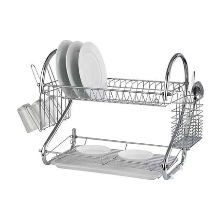 Kitchen Drain Rack Wire Dish Drying Rack Cutlery Dish Storage Rack  Multi-functional Double-layer Sto on Luulla