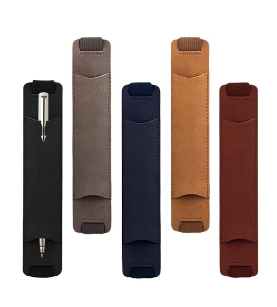 5Pcs Elastic Pencil Holder, Detachable PU Pen Holder For Notebook/Tablet