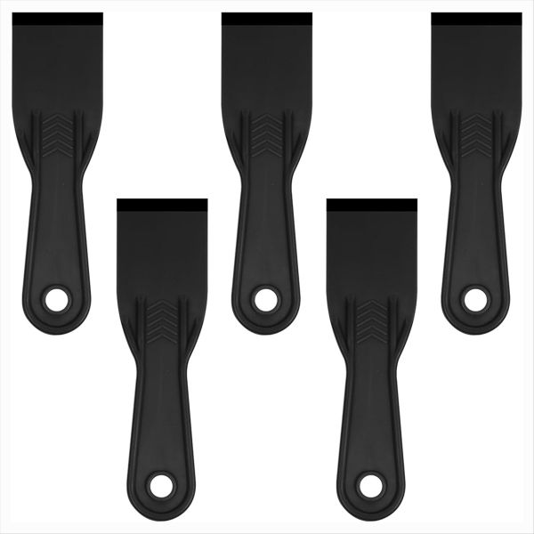 5 PCS Plastic Putty Knife, 2 Inch Flexible Plastic Paint Scraper Tool for T