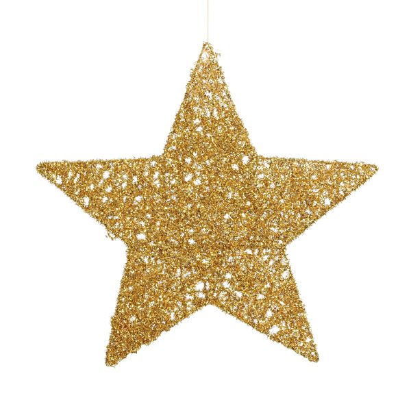 Christmas Hanging Star Gold 40cm
