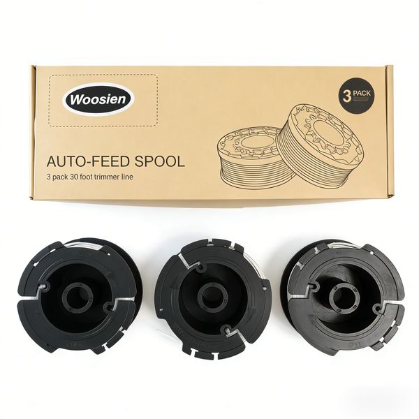 Woosien 3Piece Trimmer Spool For BLACK+DECKER AF-100-3ZP 0.065Inch Trimmer