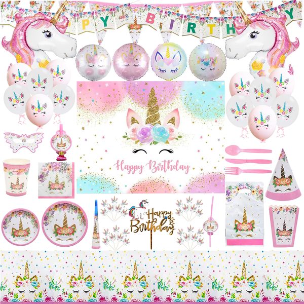 Unicorn Birthday Party Decorations Supplies Pack of 203 Piece