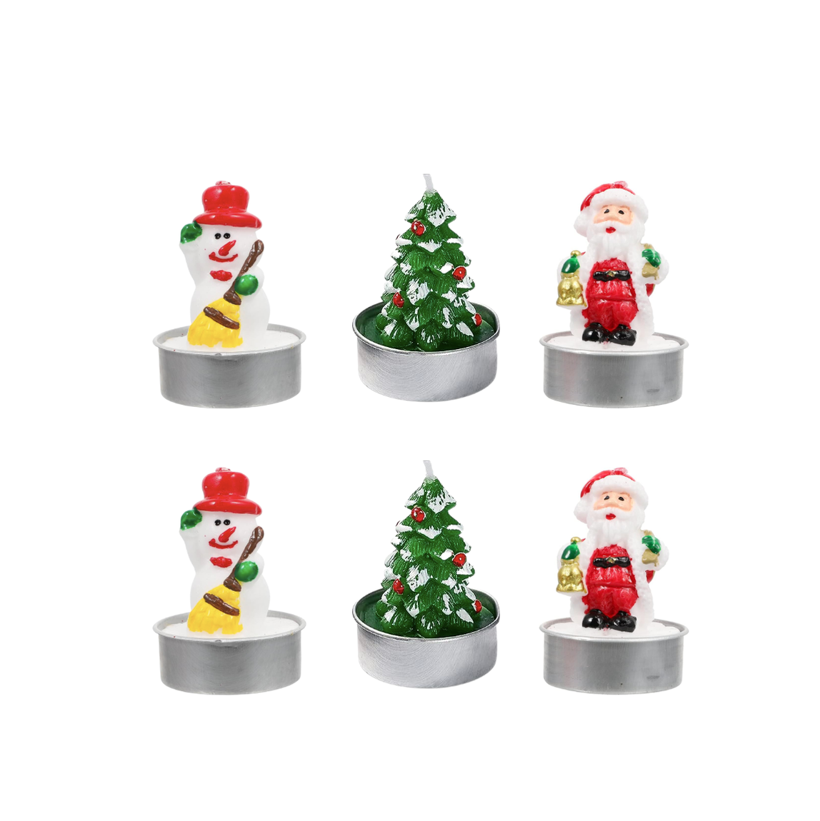 Set of 6 Mini Christmas Candles